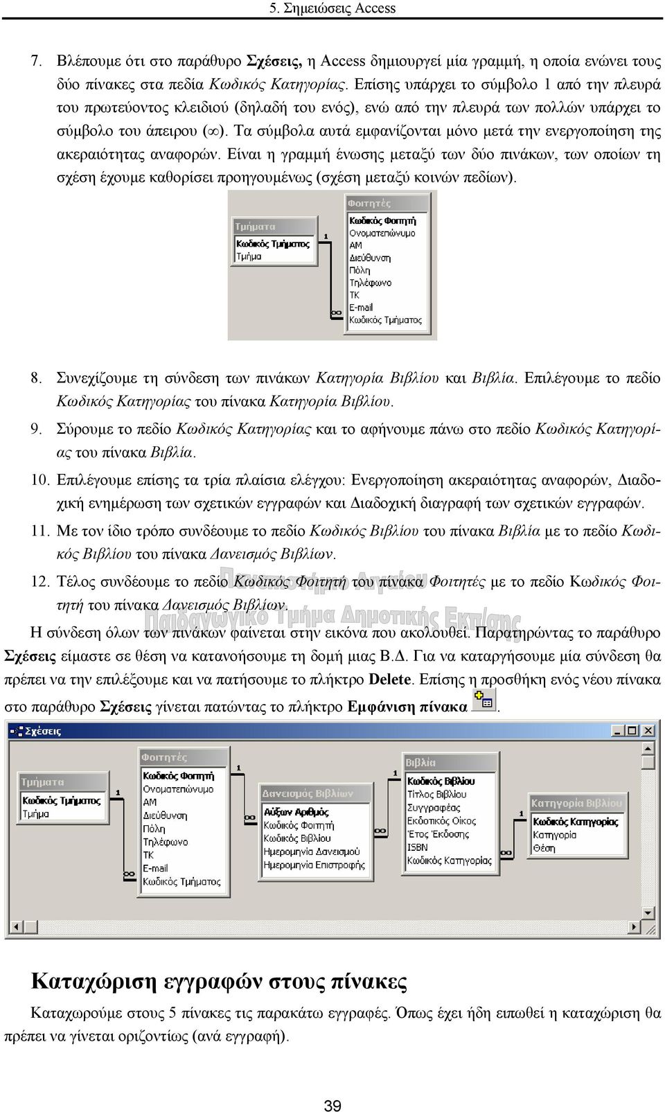 Τα σύµβολα αυτά εµφανίζονται µόνο µετά την ενεργοποίηση της ακεραιότητας αναφορών.