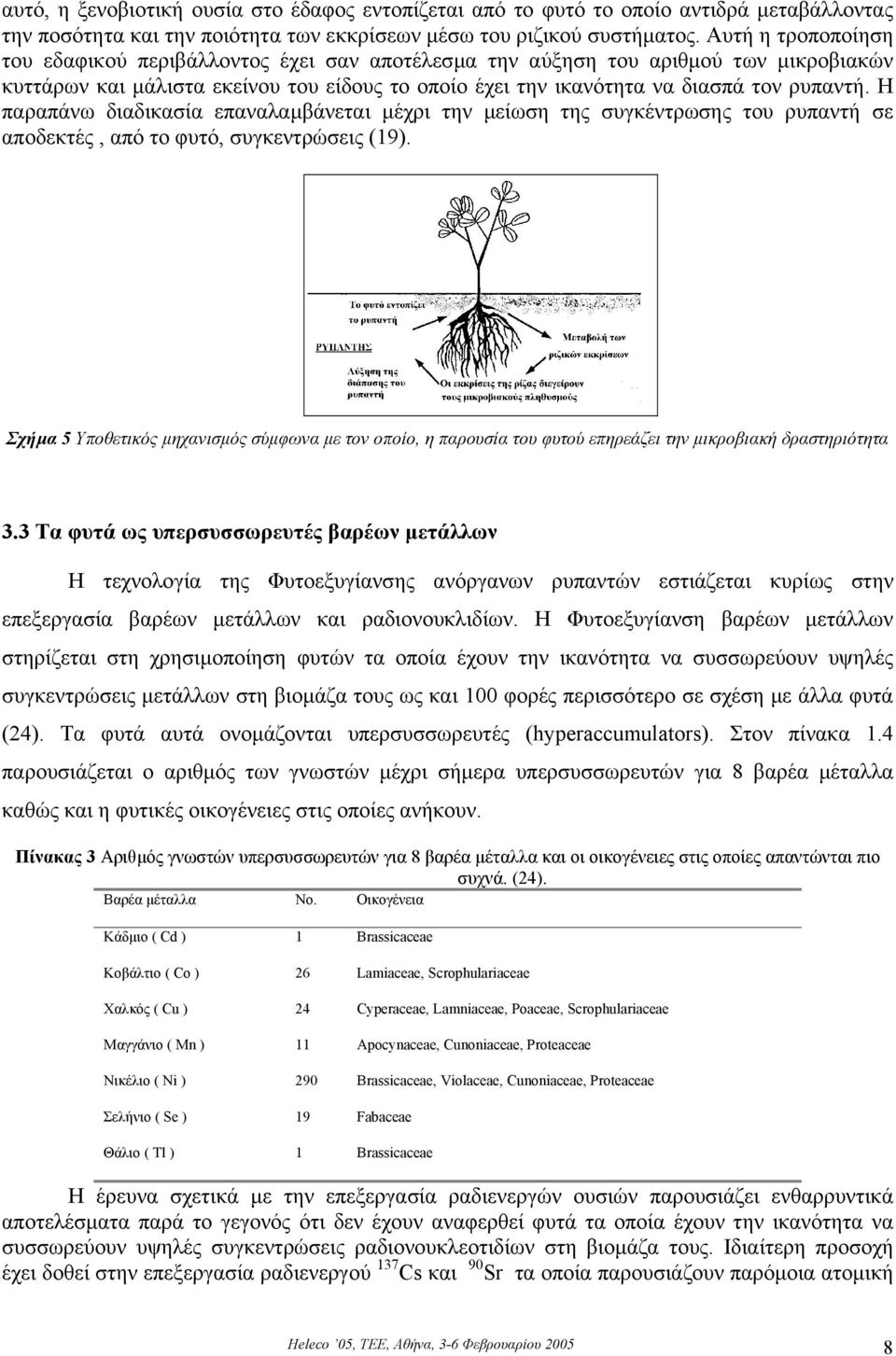 Η παραπάνω διαδικασία επαναλαµβάνεται µέχρι την µείωση της συγκέντρωσης του ρυπαντή σε αποδεκτές, από το φυτό, συγκεντρώσεις (19).