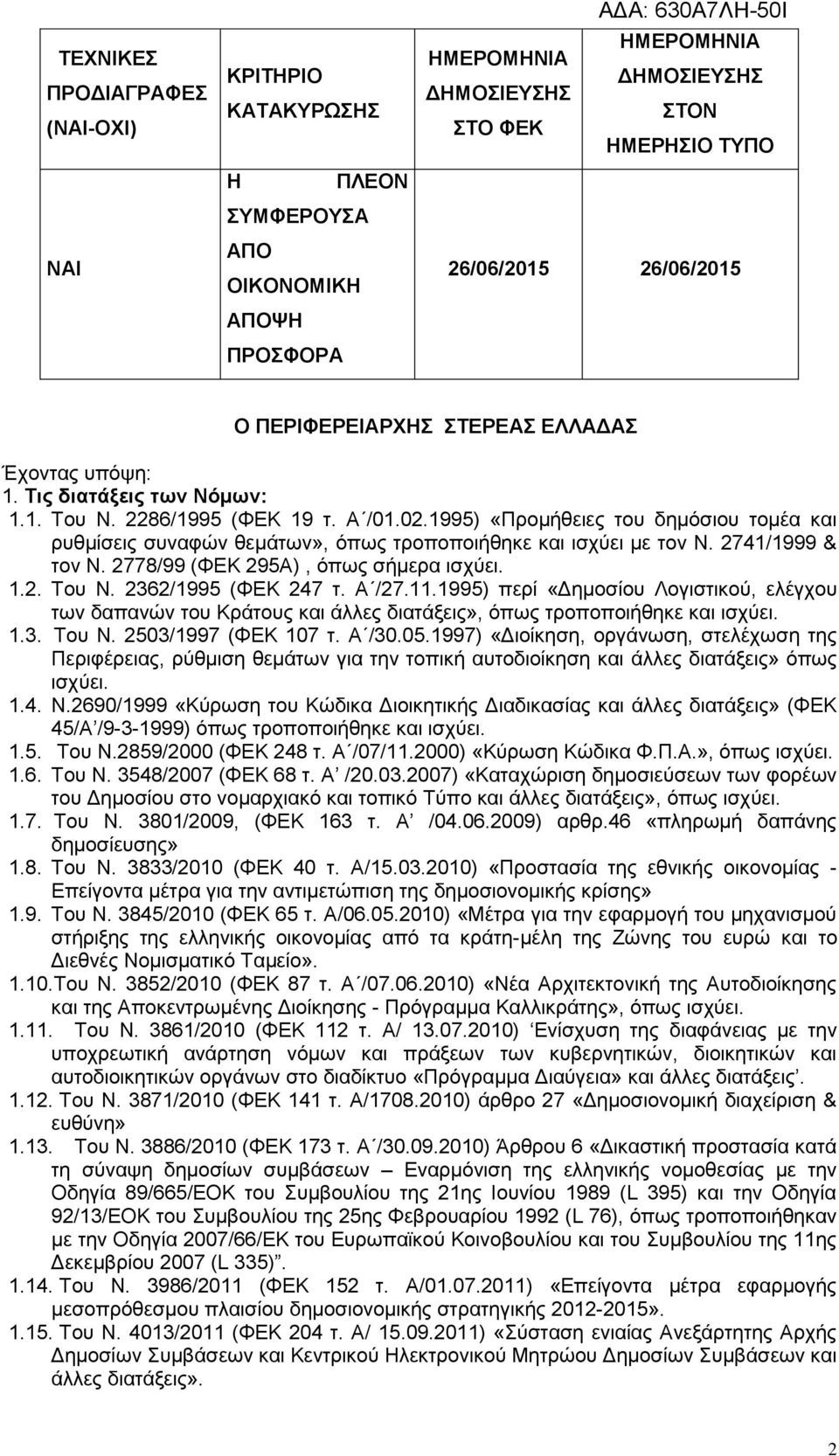 1995) «Πξνκήζεηεο ηνπ δεκφζηνπ ηνκέα θαη ξπζκίζεηο ζπλαθψλ ζεκάησλ», φπσο ηξνπνπνηήζεθε θαη ηζρχεη κε ηνλ Ν. 2741/1999 & ηνλ Ν. 2778/99 (ΦΔΚ 295Α), φπσο ζήκεξα ηζρχεη. 1.2. Σνπ Ν.