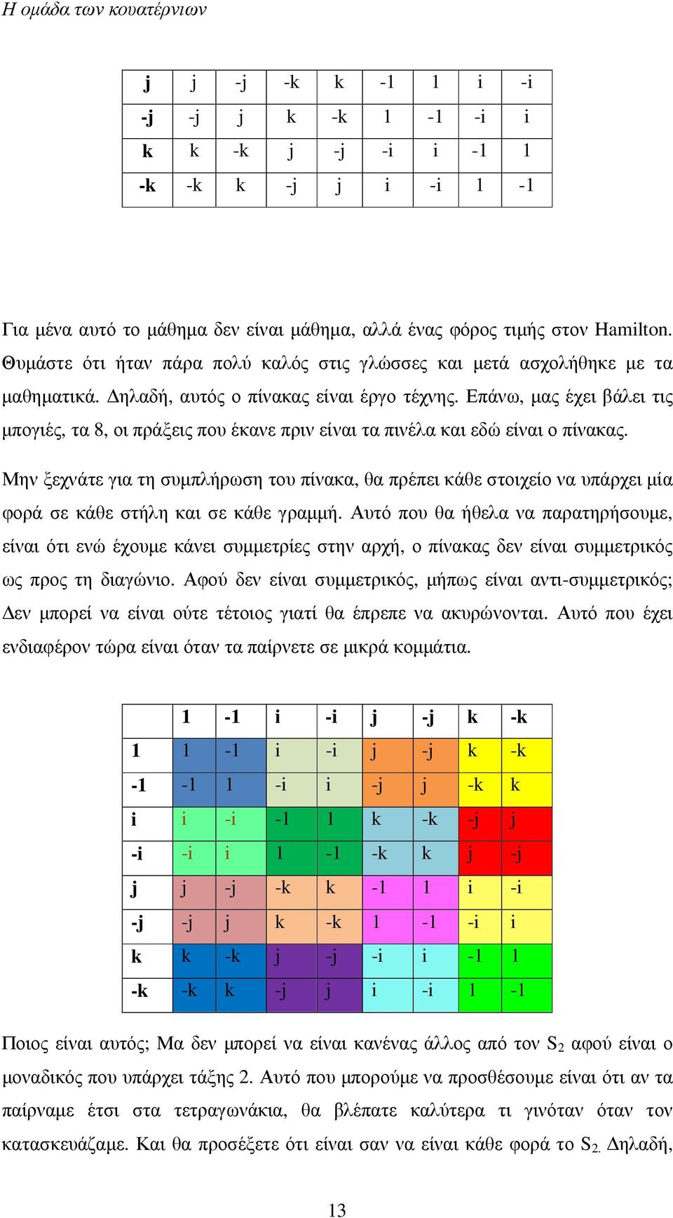 Επάνω, µας έχει βάλει τις µπογιές, τα 8, οι πράξεις που έκανε πριν είναι τα πινέλα και εδώ είναι ο πίνακας.