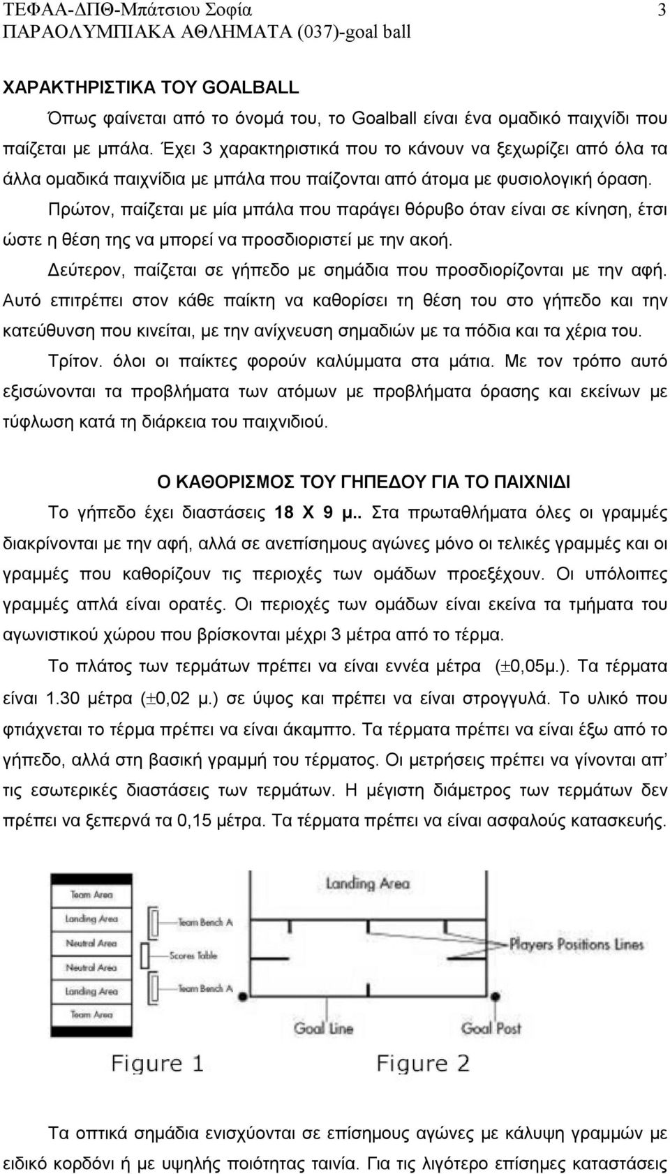 Πρώτον, παίζεται με μία μπάλα που παράγει θόρυβο όταν είναι σε κίνηση, έτσι ώστε η θέση της να μπορεί να προσδιοριστεί με την ακοή.