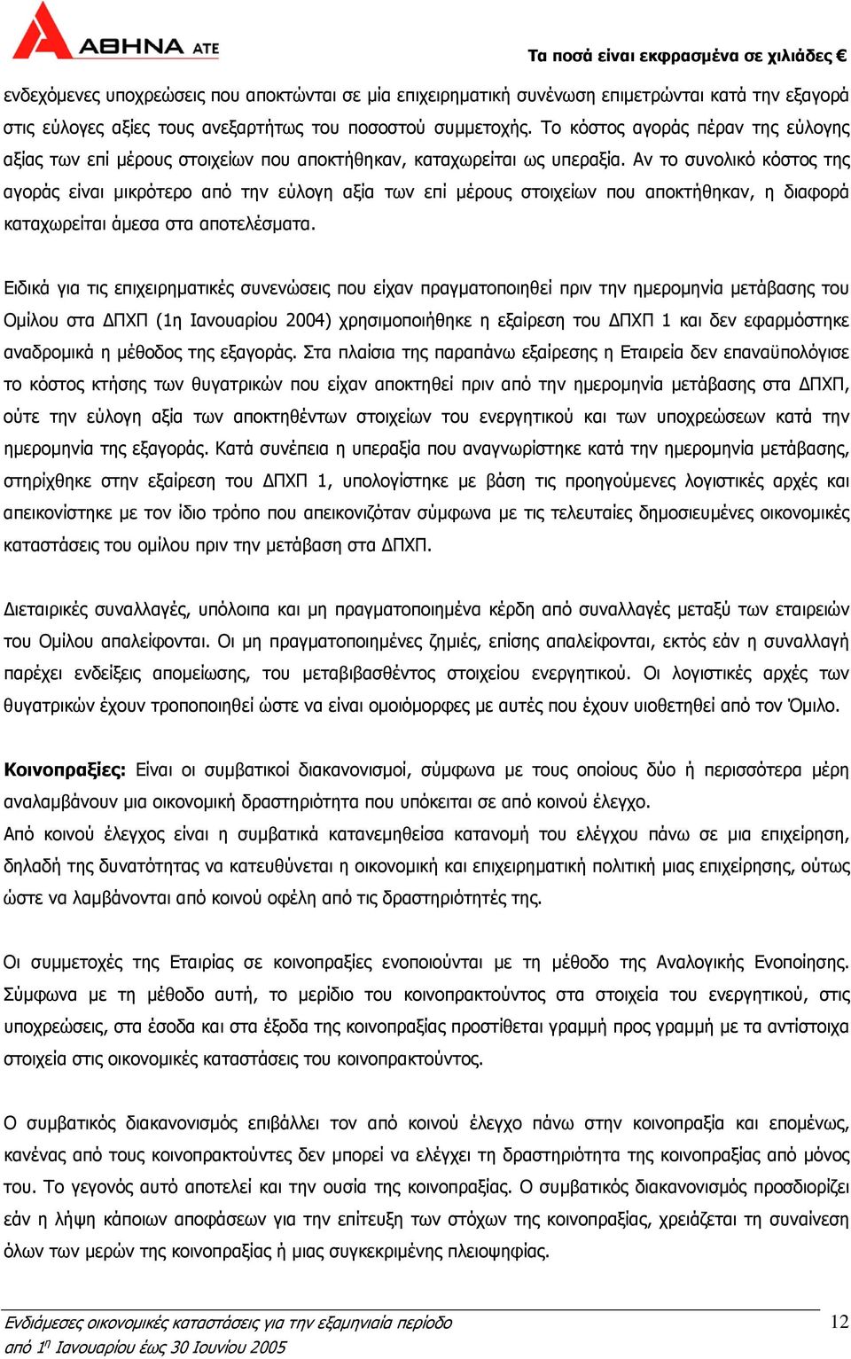 Αν το συνολικό κόστος της αγοράς είναι μικρότερο από την εύλογη αξία των επί μέρους στοιχείων που αποκτήθηκαν, η διαφορά καταχωρείται άμεσα στα αποτελέσματα.