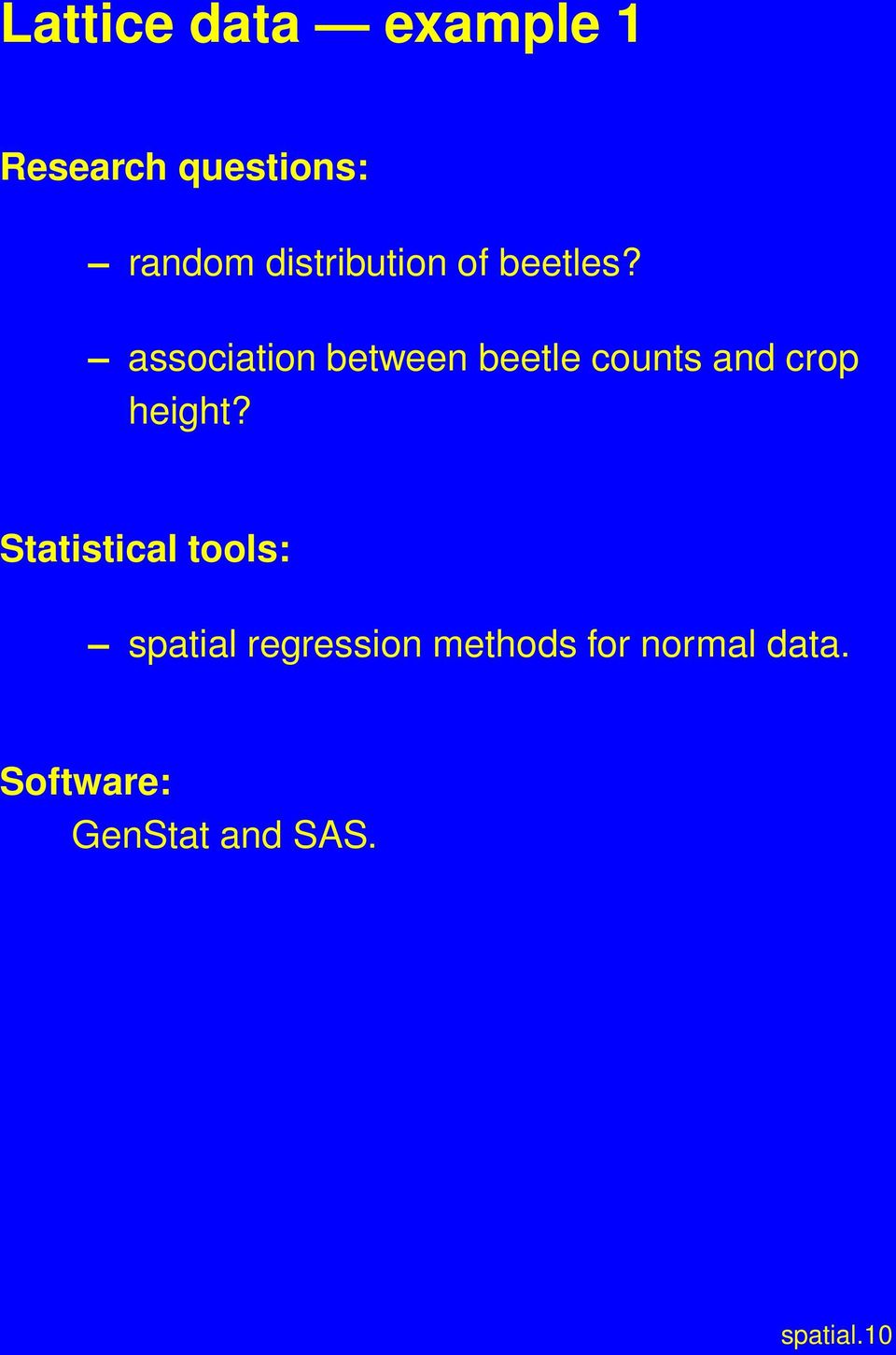 association between beetle counts and crop height?