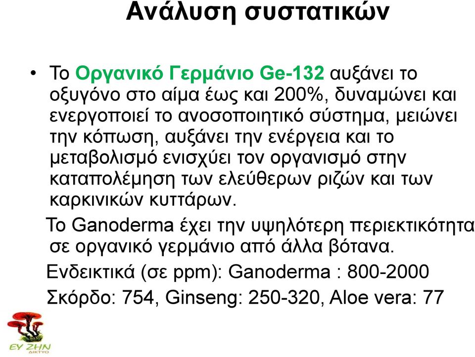 θαηαπνιέκεζε ησλ ειεύζεξσλ ξηδώλ θαη ησλ θαξθηληθώλ θπηηάξσλ.