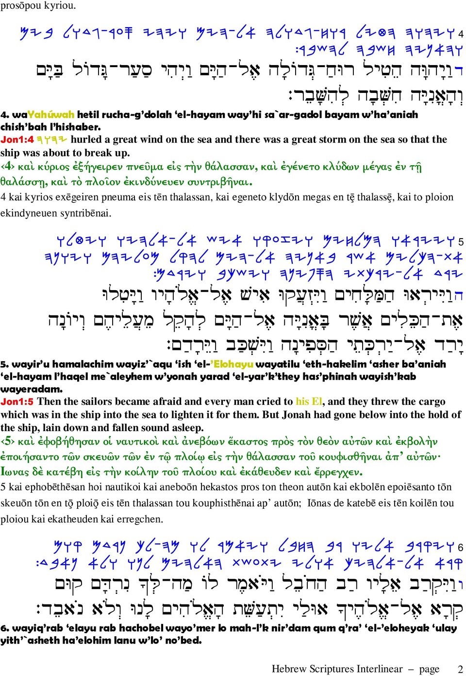 Jon1:4 DEDI hurled a great wind on the sea and there was a great storm on the sea so that the ship was about to break up.