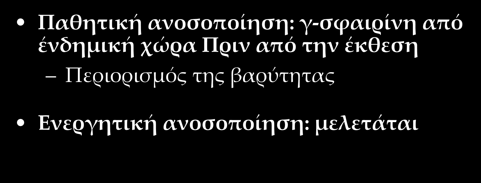 ΠPOΛHΨH THΣ HΠATITIΔAΣ Ε Παθητική ανοσοποίηση: γ-σφαιρίνη από ένδημική χώρα