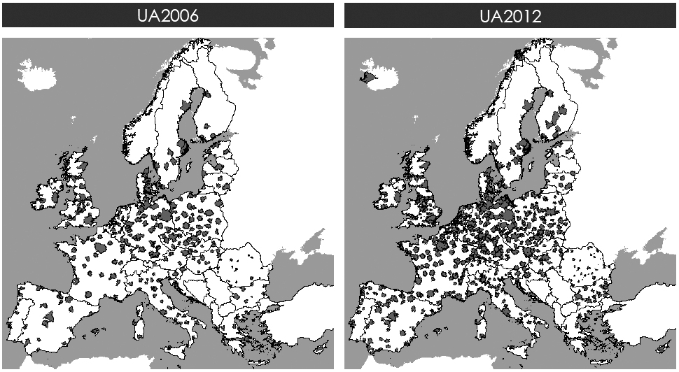 Το πρόγραµµα GMES URBAN ATLAS Οι αστικές περιοχές του UA (επεξεργασµένη εικόνα από το http://newsletter.gmes.