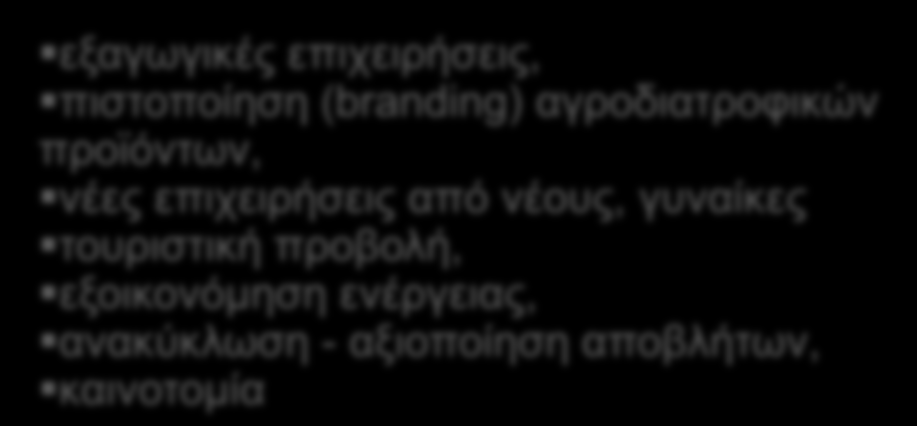 Ε.Π. «Επισειπημαηικόηηηα Ανηαγυνιζηικόηηηα Καινοηομία» 1 Δληζρχζεηο γηα : εμαγσγηθέο επηρεηξήζεηο, πηζηνπνίεζε (branding) αγξνδηαηξνθηθψλ