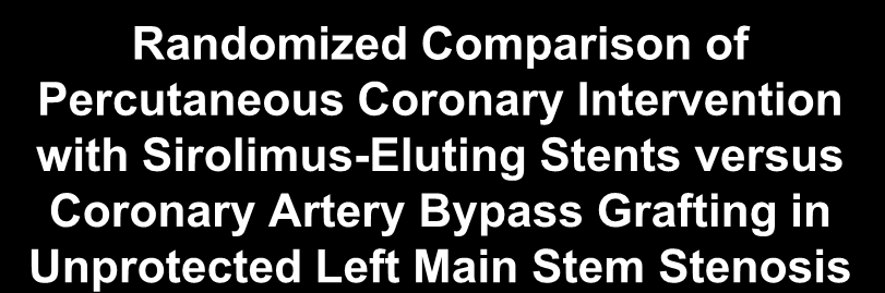 Randomized Comparison of Percutaneous Coronary Intervention with Sirolimus-Eluting Stents versus Coronary