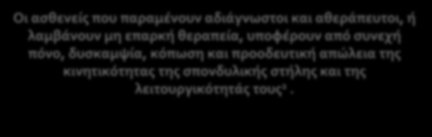 Γιατί η μελέτη RADAR είναι σημαντική για μας; Στην Ελλάδα υπολογίζονται 18,000 ασθενείς με ΑΣ 1 Από αυτούς μόνο οι ~7,500 έχουν λάβει διάγνωση και κατάλληλη θεραπεία 1 Το 96% των ασθενών με