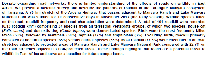 Case studies 1: Παραδείγματα έρευνας «wildlife roadkills» σε άλλες χώρες / 6