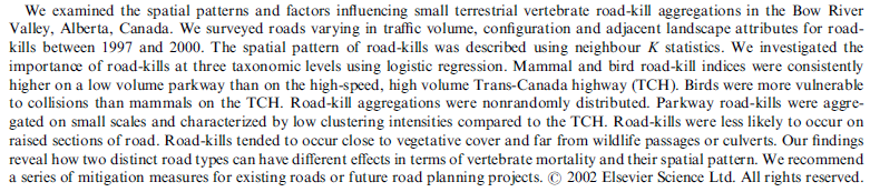 Case studies 1: Παραδείγματα έρευνας «wildlife roadkills» σε άλλες χώρες / 6