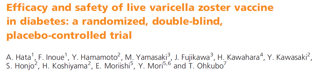 Diabetic Medicine 2015 People with any of several underlying diseases, including diabetes, were found to have an increased risk for HZ Varicella vaccine enhances VZV specific immunity not only for