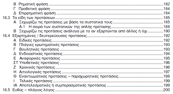 V. Τα μόρια Τα μόρια στη γραμματική Τσολάκη αποτελούν ξεχωριστό κεφάλαιο ενώ στη γραμματική Φιλιππάκη κ. συν. παρουσιάζονται μαζί με τους συνδέσμους σε μία ενότητα με τίτλο: «Σύνδεσμοι και μόρια».