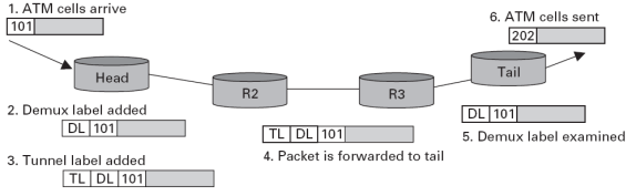 VPN επιπέδου 2 Παροχή διόδου μέσω σήραγγας (Tunnel) σε ATM κυψέλες από έναν δρομολογητή σε έναν άλλο σε ένα δίκτυο με δρομολογητές που υποστηρίζουν MPLS Εξομοίωση ενός ATM εικονικού κυκλώματος