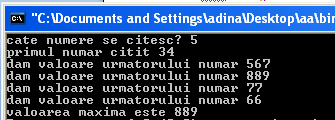 Se citesc n numere. Sa se calculeze valoarea maxima #include<iostream> using namespace std; int max,i,n,nr; cout<<"cate numere se citesc?