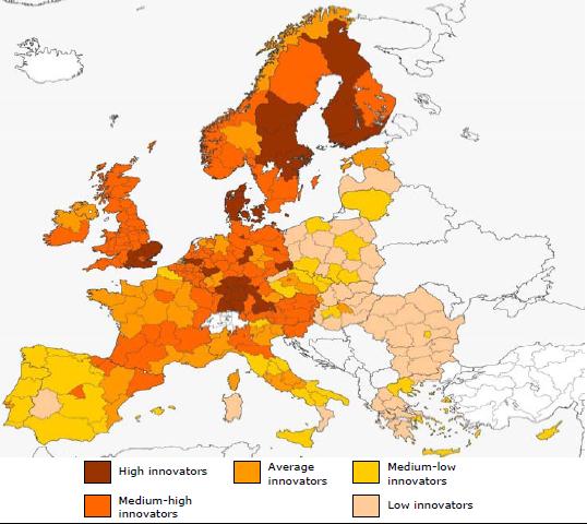 Innovation performance (SII 2008) Νζο μοντζλο ανάπτυξθσ: Οικονομία τθσ καινοτομίασ 0.800 EIS 2008 0.700 CH 0.600 0.500 0.400 0.300 0.