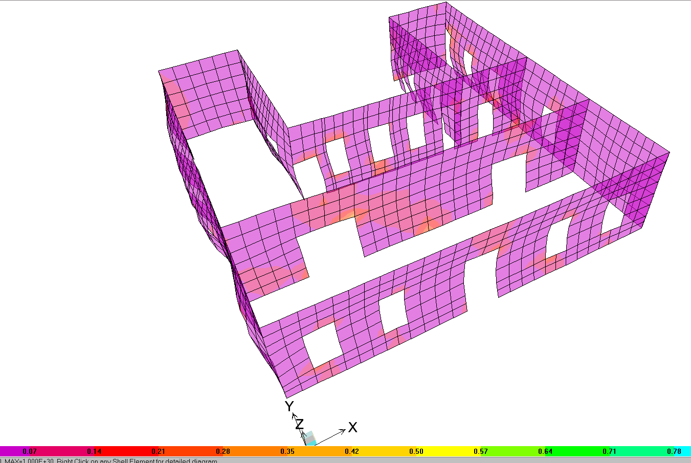 These stresses in excess of those that can be sustained by the masonry are sustained by the mild reinforcement of the coating which is provided in an amount sufficient for this purpose. Figure 5.