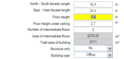 Περιγραφή του κτιρίου Επιφάνεια του κτιρίου: 42x24 m Αριθμός επιπέδων στο εποικοδόμημα (εκτός ισόγειου): 8 επίπεδα Τοποθεσία: Παρίσι 42 m m Offices Nord