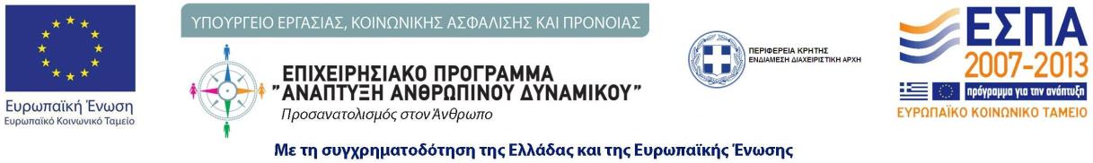 Τίτλος Πράξης: Ισότιμη Πρόσβαση Στην Απασχόληση Αρχάνες, 29/09/2014 Αρ.