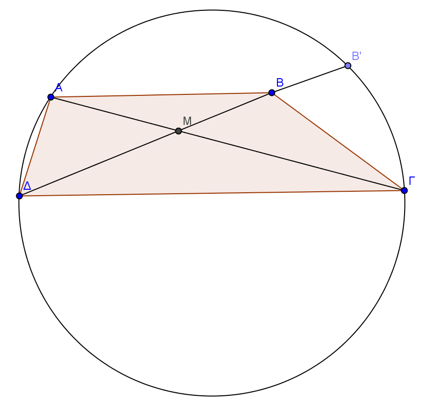 3 ο ) Έστω ότι ο περιγεγραμμένος κύκλος του ΑΔΓ τριγώνου περνάει από το Β
