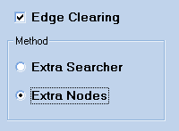 3.Επιλέγουµε τα επιθυµητά ορίσµατα του gsearch. Σχήµα 5.32: Επιλογές των ορισµάτων του gsearch.exe. 4.Επιλέγουµε το παιχνίδι ακµών και τον επιθυµητό αλγόριθµο. Σχήµα 5.33: Προεπιλογή της έρευνας ακµών και επιλογή εφαρµογής του xtra Nodes.