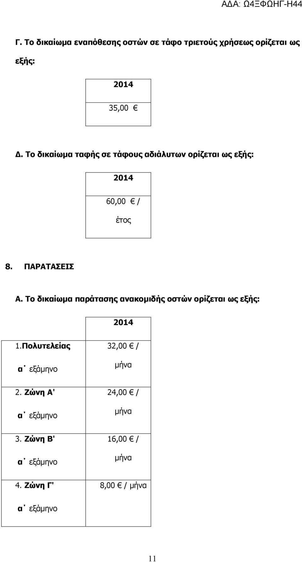 Το δικαίωμα παράτασης ανακομιδής οστών ορίζεται ως εξής: 1.