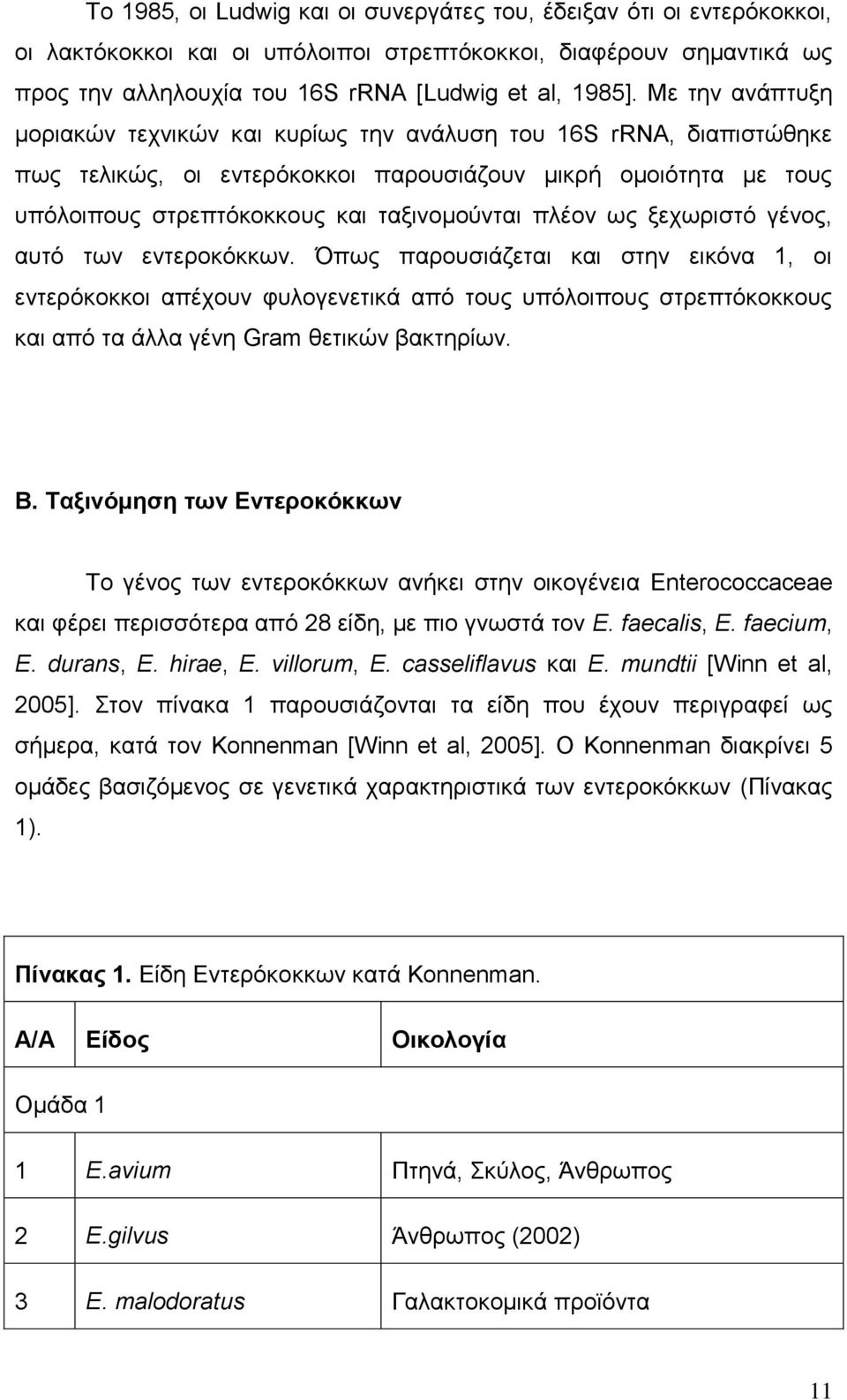 σο μερσξηζηό γέλνο, απηό ησλ εληεξνθόθθσλ. Όπσο παξνπζηάδεηαη θαη ζηελ εηθόλα 1, νη εληεξόθνθθνη απέρνπλ θπινγελεηηθά από ηνπο ππόινηπνπο ζηξεπηόθνθθνπο θαη από ηα άιια γέλε Gram ζεηηθώλ βαθηεξίσλ. Β.