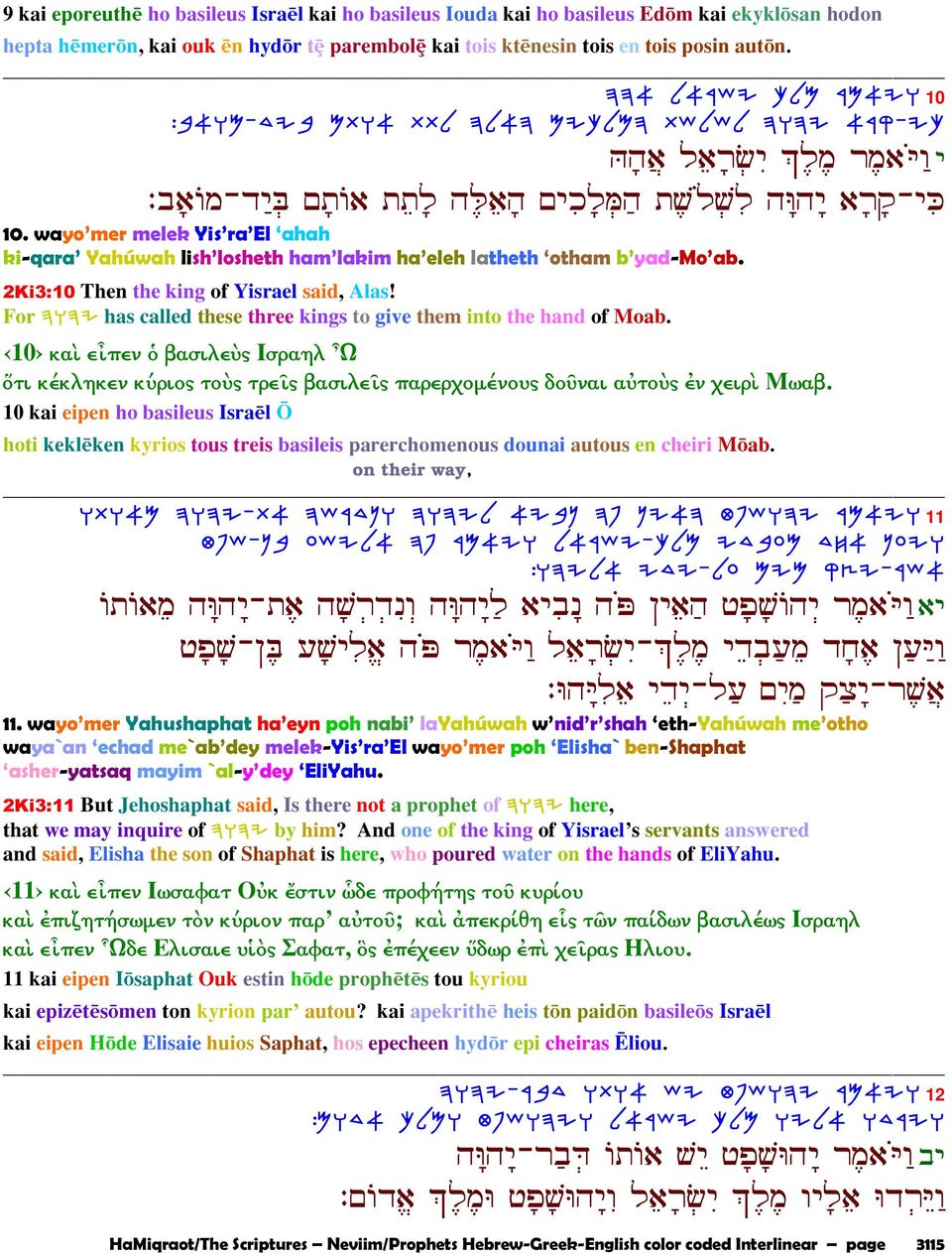 wayo mer melek Yis ra El ahah ki-qara Yahúwah lish losheth ham lakim ha eleh latheth otham b yad-mo ab. 2Ki3:10 Then the king of Yisrael said, Alas!