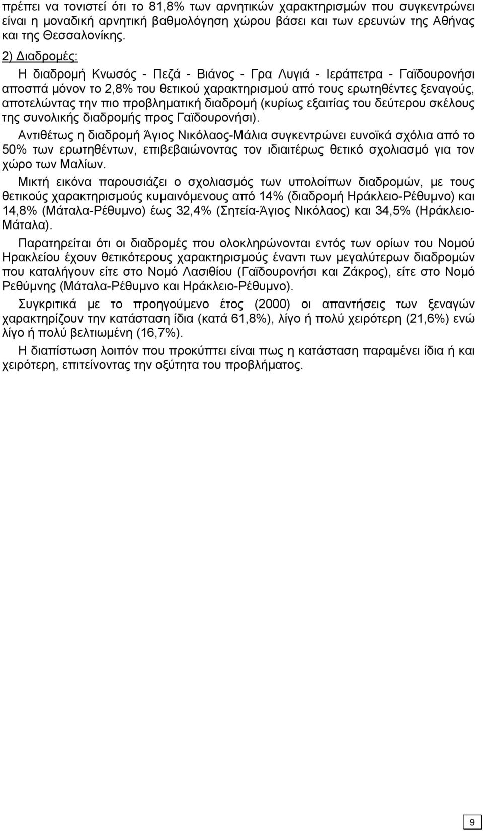 διαδρομή (κυρίως εξαιτίας του δεύτερου σκέλους της συνολικής διαδρομής προς Γαϊδουρονήσι).