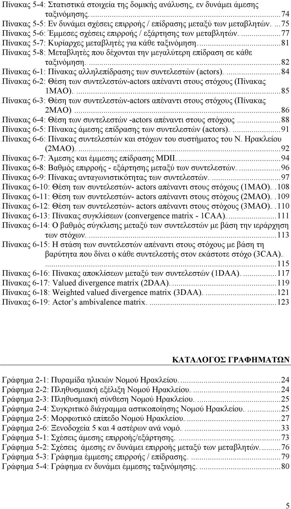 ut...84 TUΠίνακας 6-2: Θέση των συντελεστών-actors απέναντι στους στόχους (Πίνακας 1ΜΑΟ).UT...85 TUΠίνακας 6-3: Θέση των συντελεστών-actors απέναντι στους στόχους (Πίνακας 2ΜΑΟ)UT.