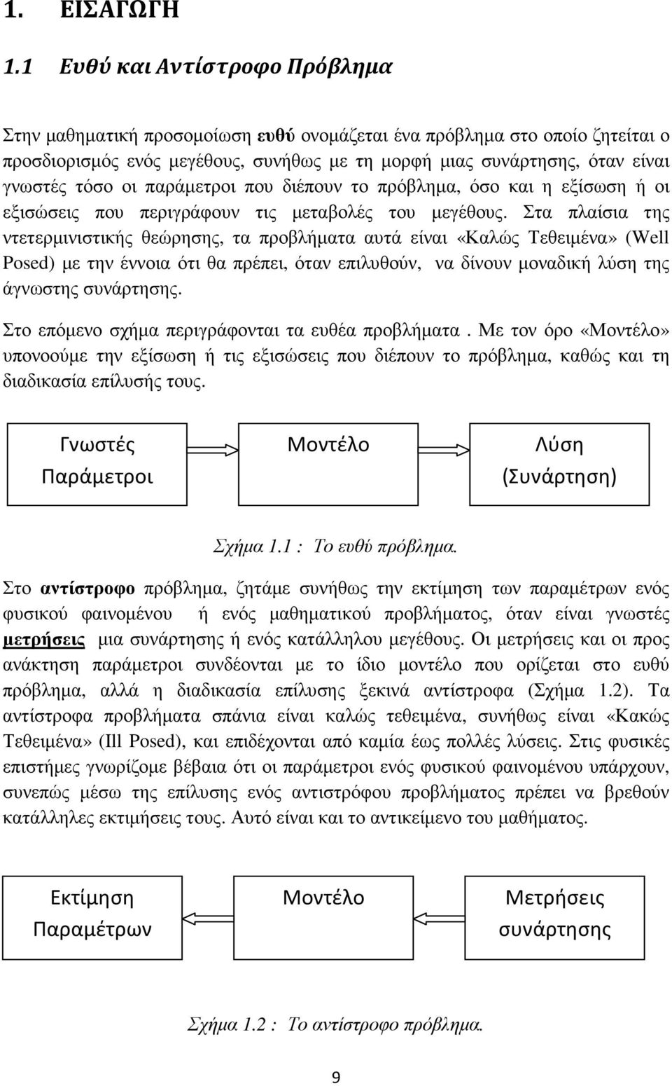 παράµετροι που διέπουν το πρόβληµα, όσο και η εξίσωση ή οι εξισώσεις που περιγράφουν τις µεταβολές του µεγέθους.