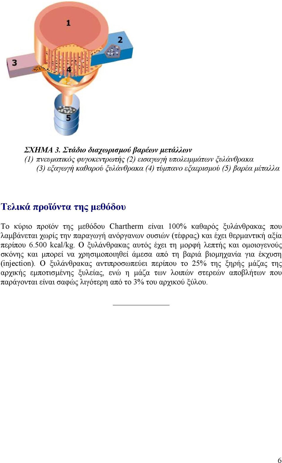 προϊόντα της µεθόδου Το κύριο προϊόν της µεθόδου Chartherm είναι 100% καθαρός ξυλάνθρακας που λαµβάνεται χωρίς την παραγωγή ανόργανων ουσιών (τέφρας) και έχει θερµαντική αξία περίπου