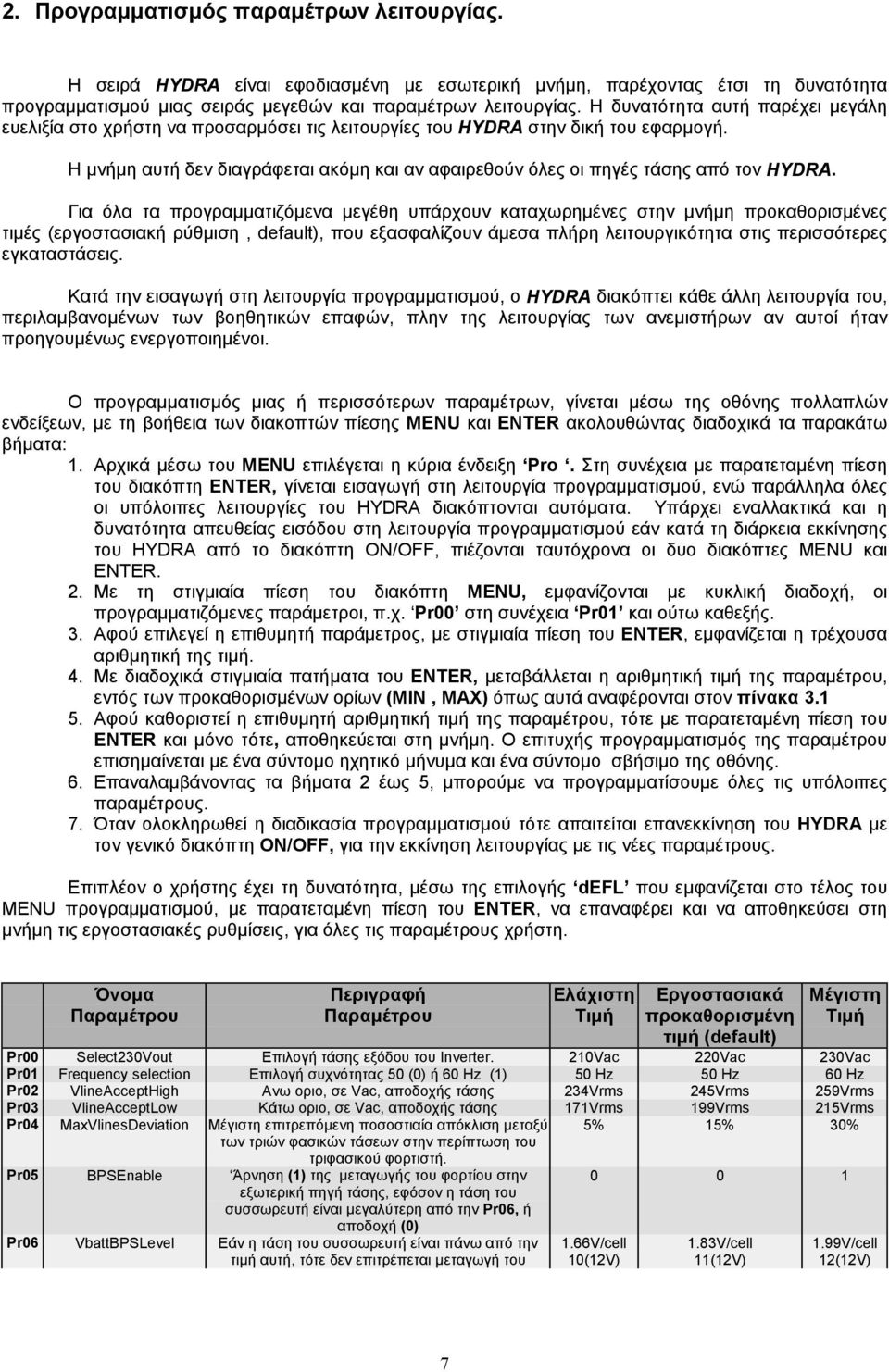 Η μνήμη αυτή δεν διαγράφεται ακόμη και αν αφαιρεθούν όλες οι πηγές τάσης από τον HYDRA.