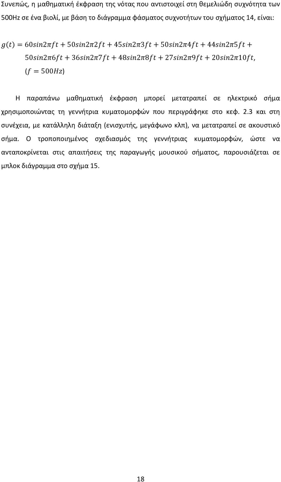 περιγράφηκε στο κεφ. 2.3 και στη συνέχεια, με κατάλληλη διάταξη (ενισχυτής, μεγάφωνο κλπ), να μετατραπεί σε ακουστικό σήμα.