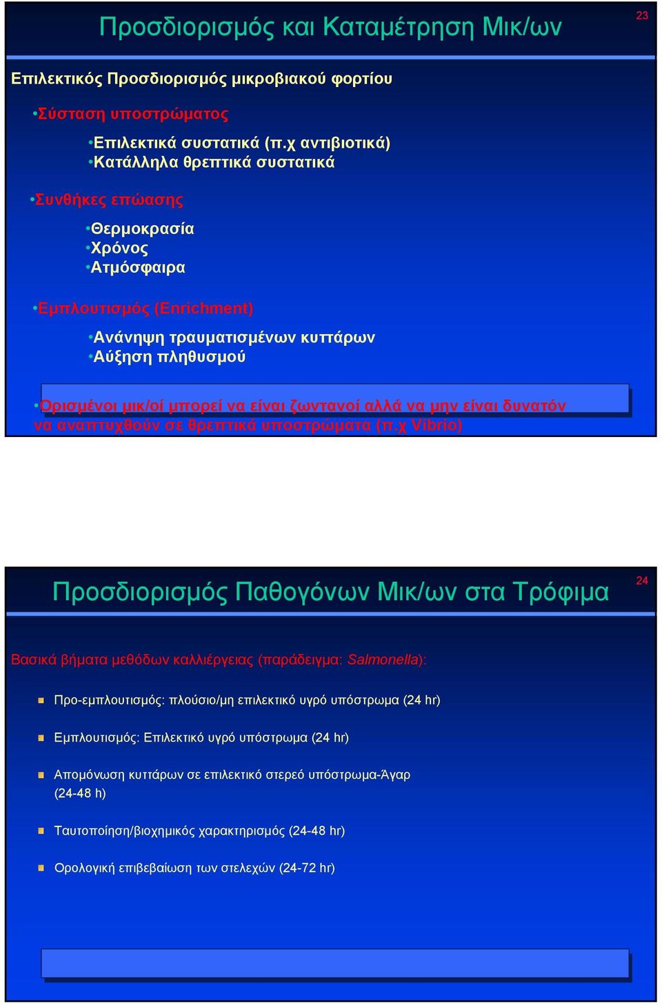 ζωντανοί αλλά να µην είναι δυνατόν να αναπτυχθούν σε θρεπτικά υποστρώµατα (π.