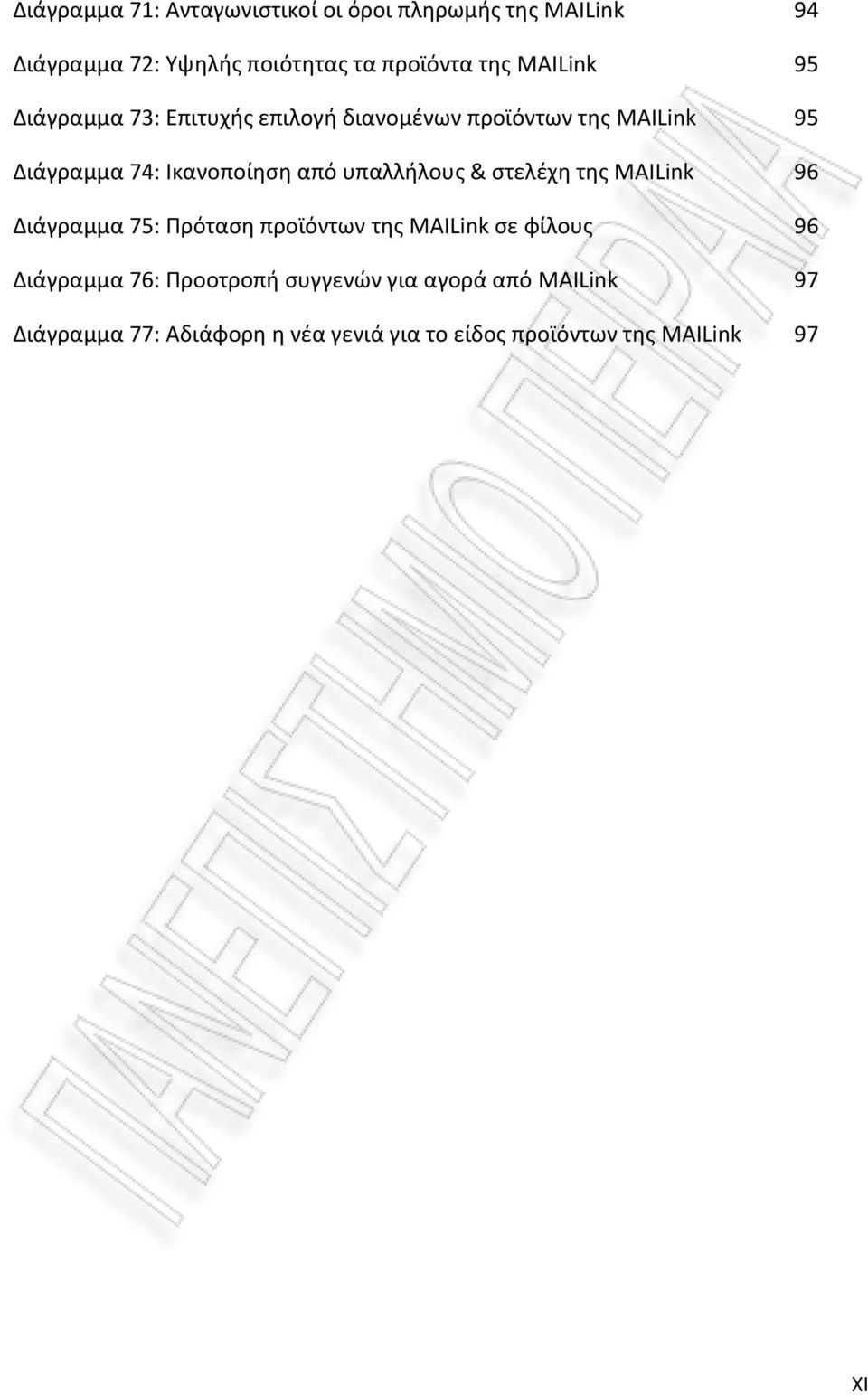 υπαλλήλους & στελέχη της MAILink 96 Διάγραμμα 75: Πρόταση προϊόντων της MAILink σε φίλους 96 Διάγραμμα 76: