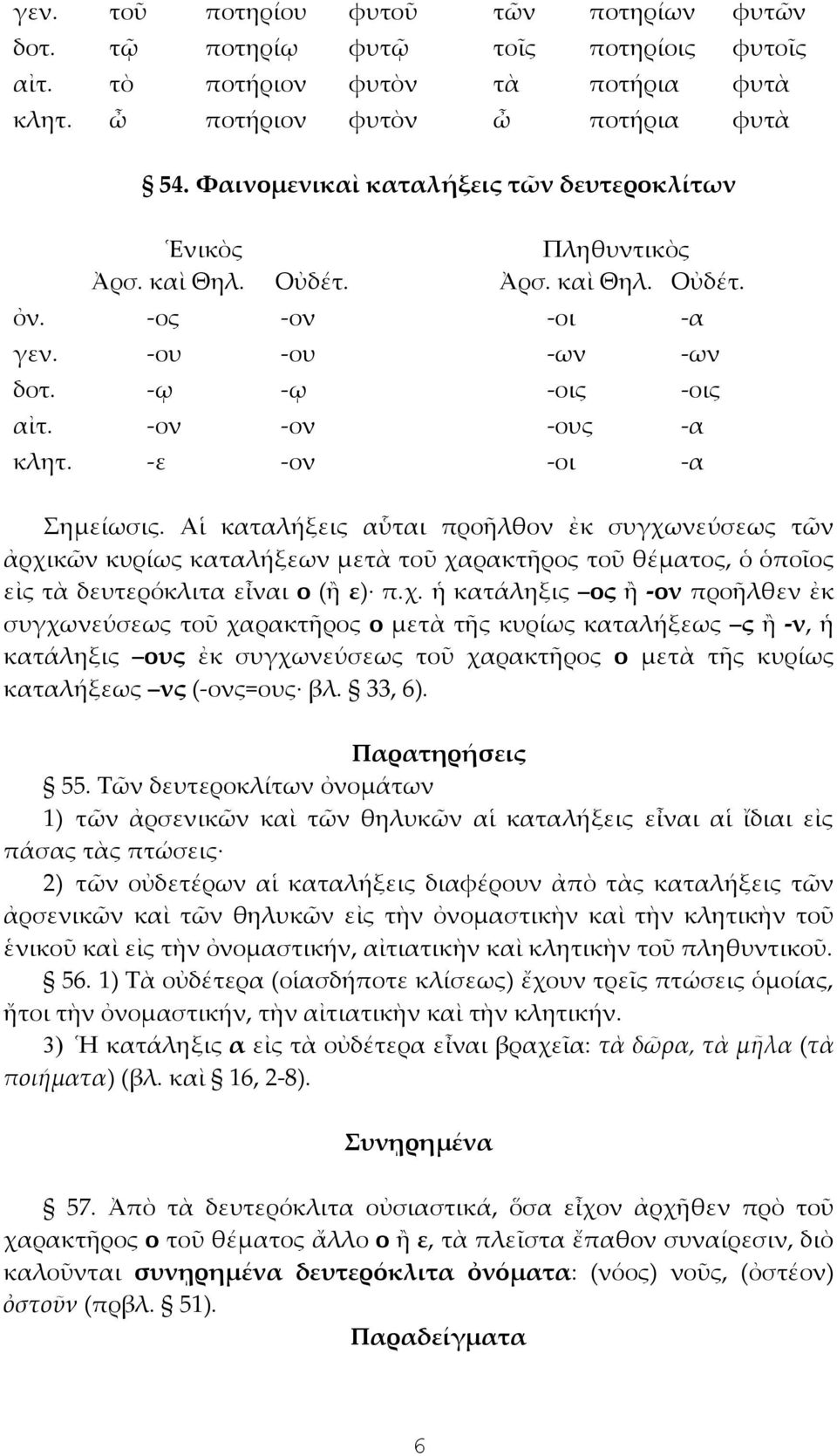 Αἱ καταλήξεις αὗται προῆλθον ἐκ συγχω