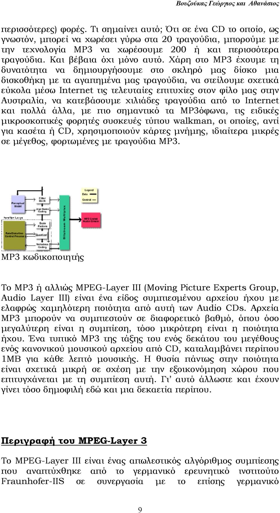 Χάρη στο MP3 έχουµε τη δυνατότητα να δηµιουργήσουµε στο σκληρό µας δίσκο µια δισκοθήκη µε τα αγαπηµένα µας τραγούδια, να στείλουµε σχετικά εύκολα µέσω Internet τις τελευταίες επιτυχίες στον φίλο µας