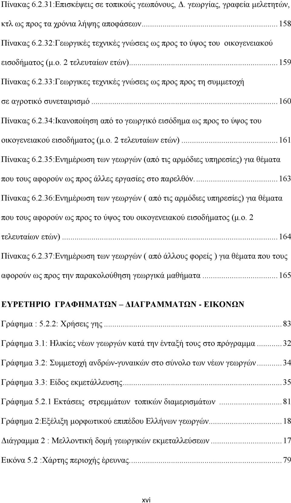 ο. 2 τελευταίων ετών)... 161 Πίνακας 6.2.35:Ενημέρωση των γεωργών (από τις αρμόδιες υπηρεσίες) για θέματα που τους αφορούν ως προς άλλες εργασίες στο παρελθόν.... 163 Πίνακας 6.2.36:Ενημέρωση των γεωργών ( από τις αρμόδιες υπηρεσίες) για θέματα που τους αφορούν ως προς το ύψος του οικογενειακού εισοδήματος (μ.