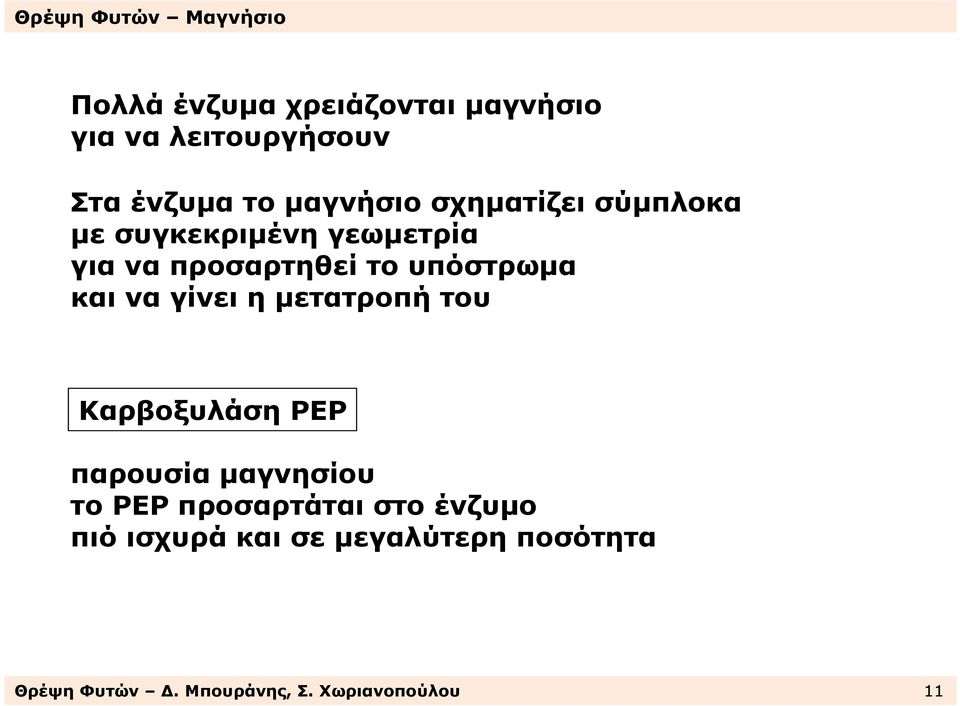 καιναγίνειηµετατροπήτου Καρβοξυλάση ΡΕΡ παρουσία µαγνησίου το ΡΕΡ προσαρτάται στο