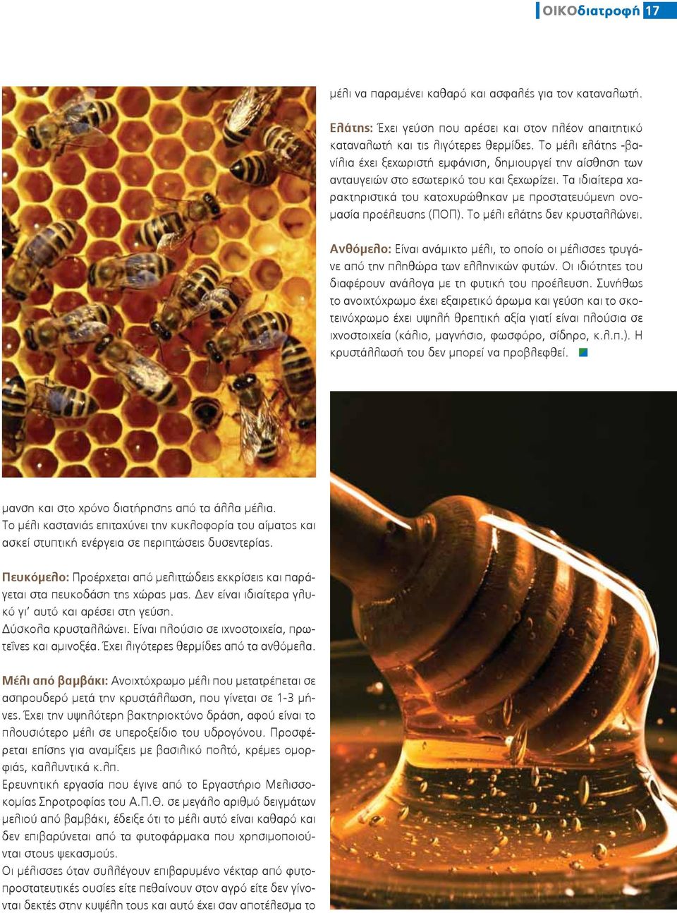 Τα ιδιαίτερα χαρακτηριστικά του κατοχυρώθηκαν με προστατευόμενη ονομασία προέλευσης (ΠΟΠ). Το μέλι ελάτης δεν κρυσταλλώνει.