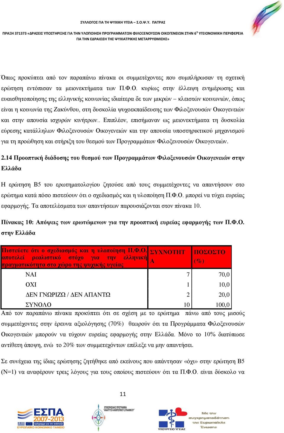 Φιλοξενουσών Οικογενειών και στην απουσία ισχυρών κινήτρων.