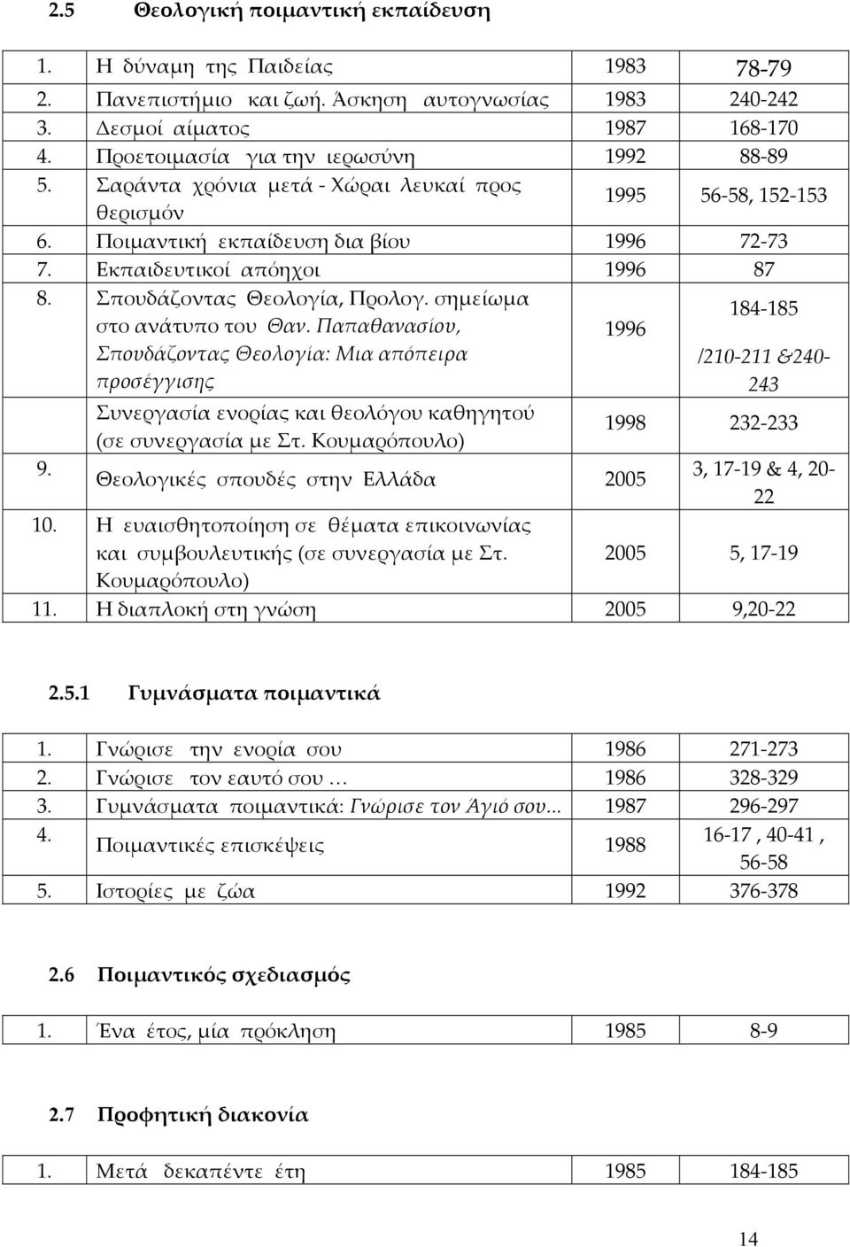 Σπουδάζοντας Θεολογία, Προλογ. σημείωμα στο ανάτυπο του Θαν.