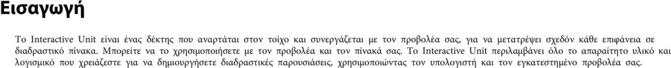 Μπορείτε να το χρησιμοποιήσετε με τον προβολέα και τον πίνακά σας.