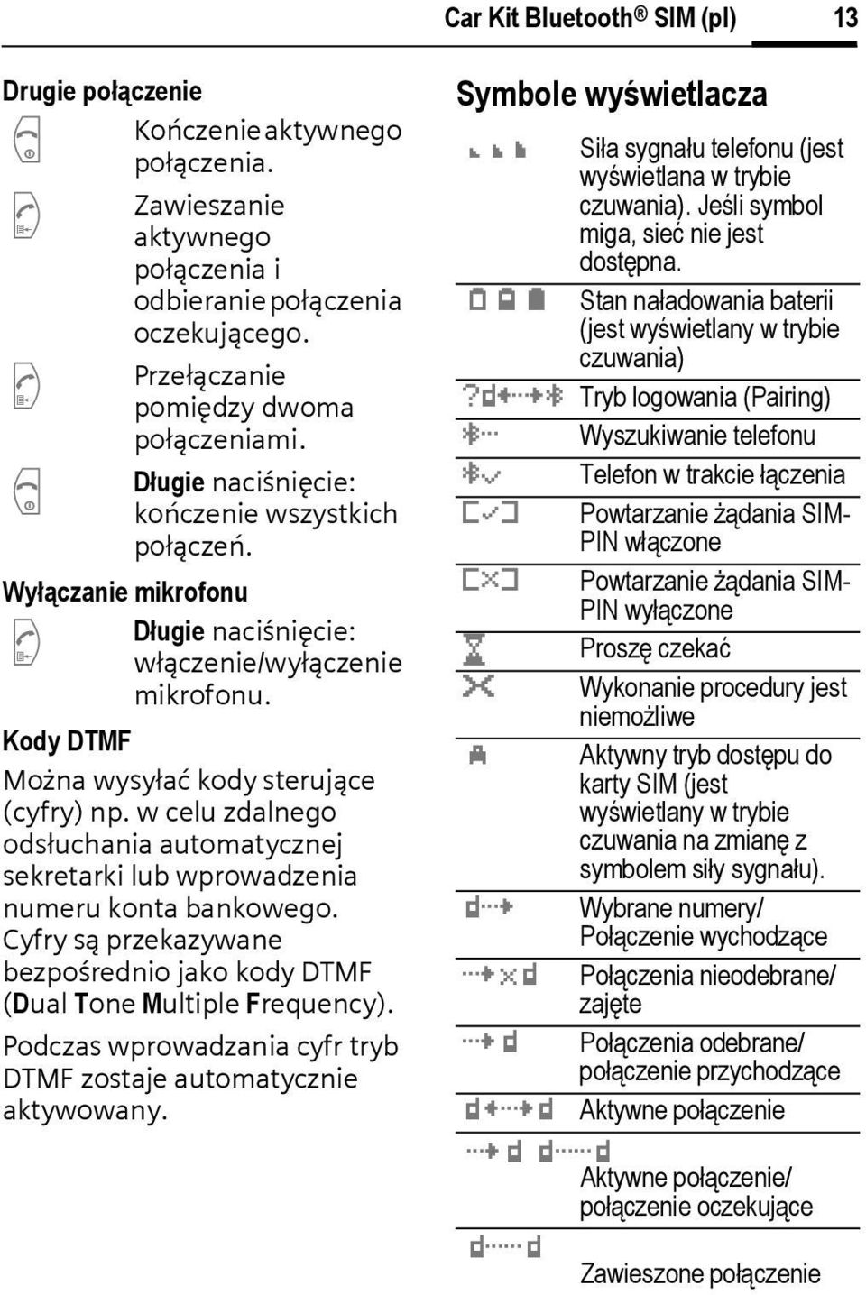 w elu zdalnego odsłuhania automatyznej sekretarki lub wprowadzenia numeru konta bankowego. Cyfry są przekazywane bezpośrednio jako kody DTMF (Dual Tone Multiple Frequeny).