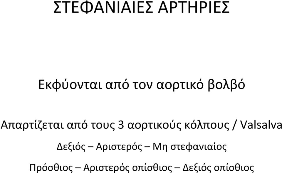 αορτικούς κόλπους / Valsalva Δεξιός