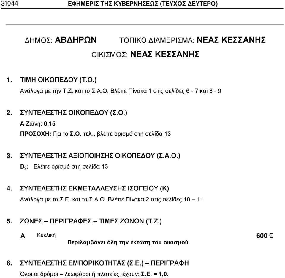 Βλέπε Πίνακα 1 στις σελίδες 6-7 και 8-9 Ζώνη: 0,15 ΠΡΟΣΟΧΗ: Για το Σ.Ο. τελ., βλέπε ορισμό στη σελίδα 13 3.