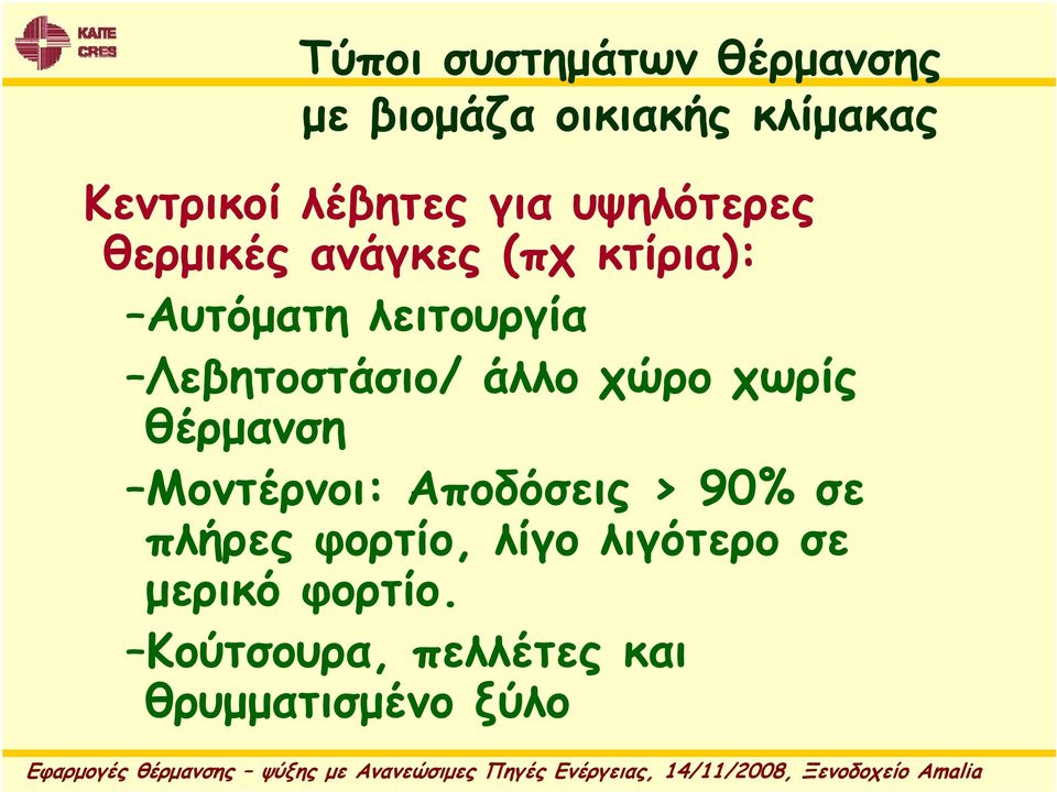 Λεβητοστάσιο/ άλλο χώρο χωρίς θέρμανση Μοντέρνοι: Αποδόσεις > 90% σε