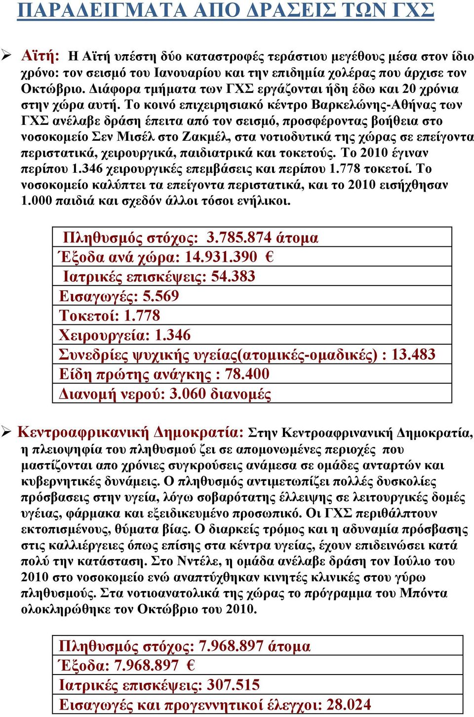 Το κοινό επιχειρησιακό κέντρο Βαρκελώνης-Αθήνας των ΓΧΣ ανέλαβε δράση έπειτα από τον σεισμό, προσφέροντας βοήθεια στο νοσοκομείο Σεν Μισέλ στο Ζακμέλ, στα νοτιοδυτικά της χώρας σε επείγοντα